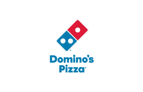 Domino's branding with domino piece icon