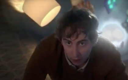 Surprised man in a mysterious setting